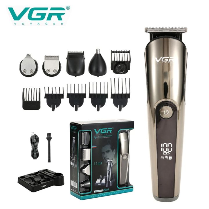 VGR V-107 Professional IPX6 Washable Grooming Kit Face, and Body 11 in 1 for Men